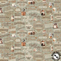 Riley Blake Designs Coffee Time Text Sage Riley Blake Designs Coffee Time Text Sage