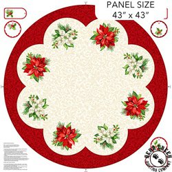 Northcott Holiday Joy Tree Skirt Panel Cream/Multi