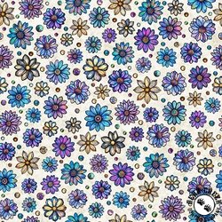 QT Fabrics Mosaic Blooms Small Floral Cream QT Fabrics Mosaic Blooms Small Floral Cream
