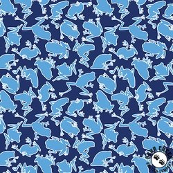 Benartex Rainforest Glow Camo Frogs Royal Benartex Rainforest Glow Camo Frogs Royal