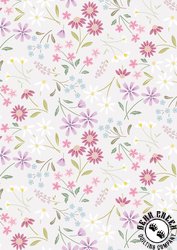 Lewis and Irene Fabrics Pressed Flowers Sleeping Bloom Pale Mink