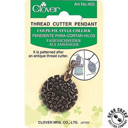 Clover Thread Cutter Pendant - Antique Gold