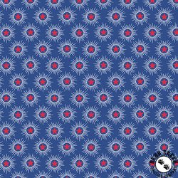 Andover Fabrics Salute Sun Star Blue