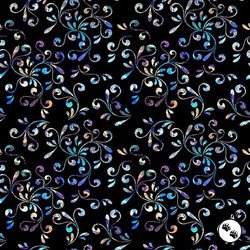 QT Fabrics Fantasia Floral Swirl Black