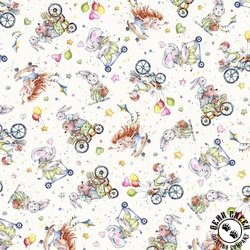 P&B Textiles Whiskerville Bike Toss Cream P&B Textiles Whiskerville Bike Toss Cream