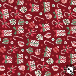 P&B Textiles Christmas Miniatures III Candy Cane Lane Red