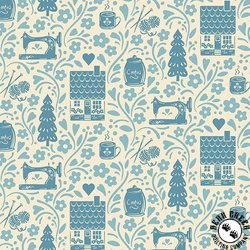 Andover Fabrics Cozy House Cozy House Vignette Chambray