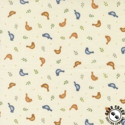 Moda Family Tree Tossed Birds Warm White