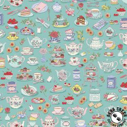 Andover Fabrics Afternoon Tea Time Teal