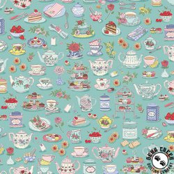 Andover Fabrics Afternoon Tea Time Teal