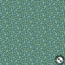 Andover Fabrics Heartland Hearts and Flowers Dark Teal
