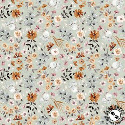 QT Fabrics Home Sweet Home Floral Light Sage