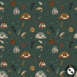 Riley Blake Designs Let's Wander Gone Fishing Forest Riley Blake Designs Let's Wander Gone Fishing Forest