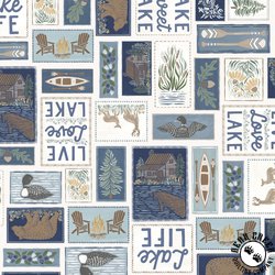 P&B Textiles Lakeside Days Live Love Lake Blocks Cream P&B Textiles Lakeside Days Live Love Lake Blocks Cream