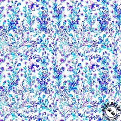 QT Fabrics Fantasia Floral Vine White