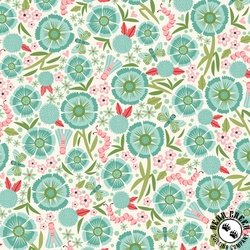 Cloud9 Fabrics Love Bugs Garden Whimsy Turquoise