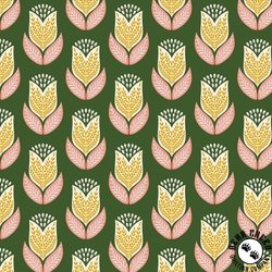 Cloud9 Fabrics Honey Garden Tulips Jade Cloud9 Fabrics Honey Garden Tulips Jade