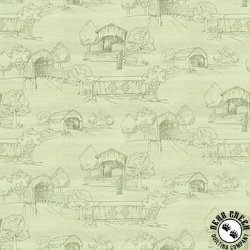 Riley Blake Designs Covered Bridges in Spring Toile Green Riley Blake Designs Covered Bridges in Spring Toile Green