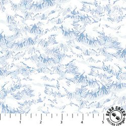 Northcott Naturescapes Winter Jays Flannel Snowy Trees Pale Blue
