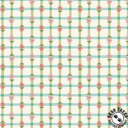Cloud9 Fabrics Love Bugs Petal Plaid Green/Turquoise