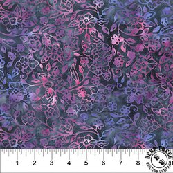 Northcott Banyan Batiks Fresh Flowers Floral Vine Soot