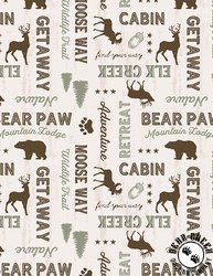 Wilmington Prints Wildlife Trail Words All Over Cream