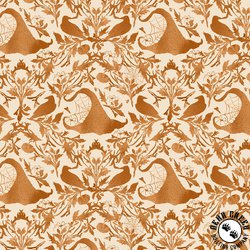 P&B Textiles Hocus Pocus Witch Hat Damask Cream/Orange