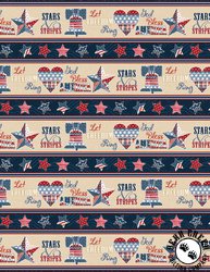 Wilmington Prints Stars of Valor Border Stripe Multi