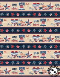 Wilmington Prints Stars of Valor Border Stripe Wilmington Prints Stars of Valor Border Stripe