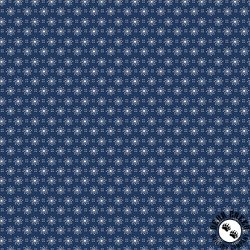 Benartex Classic Keepsakes in Blue Sunburst Dots Navy Blue