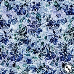 P&B Textiles Petal Play 108 Inch Wide Backing Fabric Graphic Floral Blue/Teal