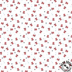 Riley Blake Designs Stars and Stripes Forever Hats White Riley Blake Designs Stars and Stripes Forever Hats White