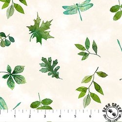 Northcott Luscious Leaves and Dragonflies Cream/Multi