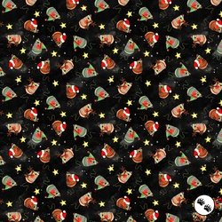 Windham Fabrics Meowy Christmas Jolly Mice Black
