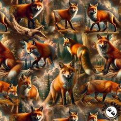 Blank Quilting Wilderness Song Foxes Amber