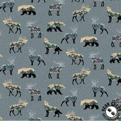 Benartex Into the Wild Wildlife Allover Grey/Multi Benartex Into the Wild Wildlife Allover Grey/Multi
