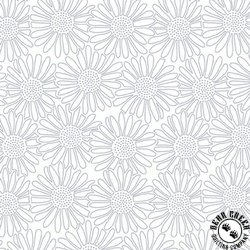 Henry Glass Quilter's Flour VI Stacked Daisies White on White