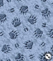 QT Fabrics The Wonder of Nature Animal Paw Prints Chambray