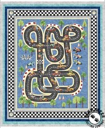 QT Fabrics Turbo Tykes Racetrack Playmat Panel Blue QT Fabrics Turbo Tykes Racetrack Playmat Panel Blue