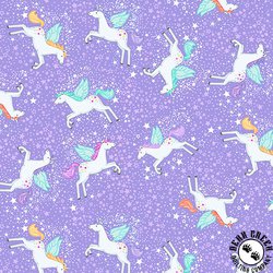 Andover Fabrics Fairy Dust Unicorn Lilac