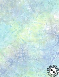 Wilmington Prints Polaris Batiks Paisleys Light Teal