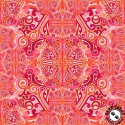 P&B Textiles Kaleidoscope 108 Inch Wide Backing Fabric Red