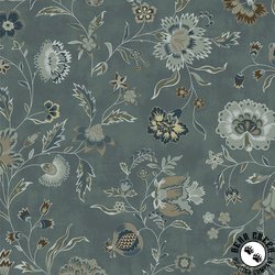 Windham Fabrics Garden Tale Flourish Blue Suede