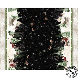 P&B Textiles Believe Santa's Scenic Double Border Multi