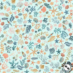 QT Fabrics Deep Sea Dazzle Coral Light Aqua QT Fabrics Deep Sea Dazzle Coral Light Aqua