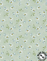 Wilmington Prints Blushing Meadow Floral Toss Green Wilmington Prints Blushing Meadow Floral Toss Green