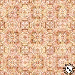 QT Fabrics Cotton Tails Geo Medallion Peach