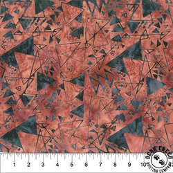 Northcott Banyan Batiks Quilting is My Voice Triangle Maze Burnt Russet