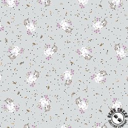 Maywood Studio Whiskers and Paws Tiny Flowers Cats Grey