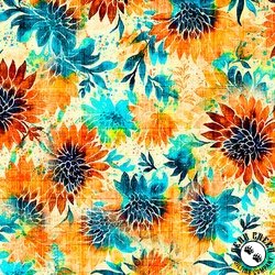 QT Fabrics Oasis Floral Cream QT Fabrics Oasis Floral Cream